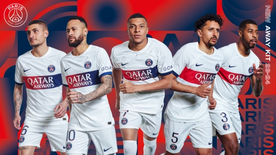 Camisa reserva do Paris Saint-Germain para a temporada 2023-2024.  /imagem = Site oficial do PSG.